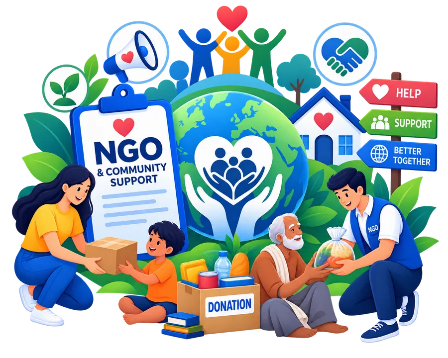 NGO and community support illustration